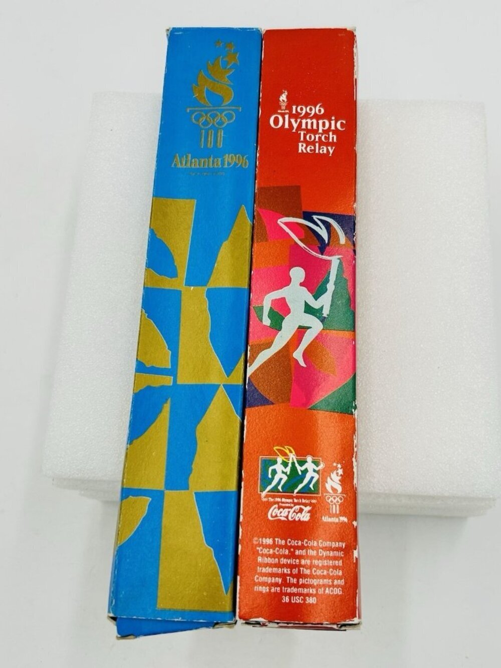 1996 Atlanta Olympic Events Coca Cola Torch Relay Commemorative Fans Set of 2